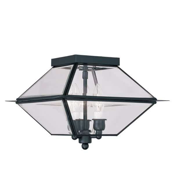 Westover 3 Light Black Outdoor Ceiling Mount, Livex Lighting, Mfr#: 2185-04
