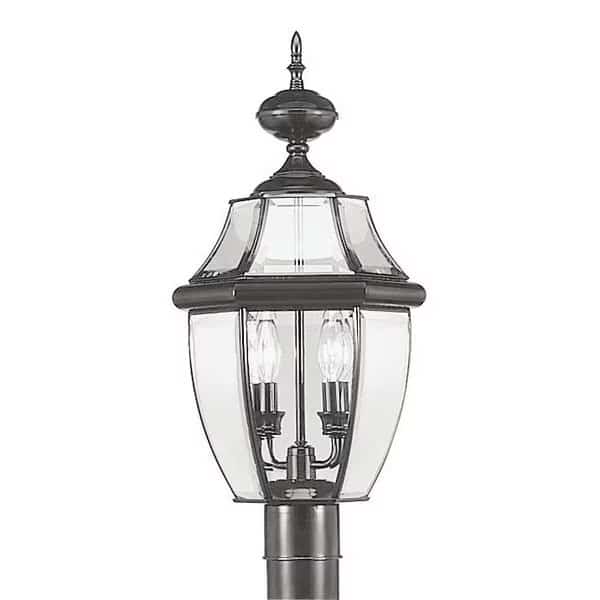 Monterey 2 Light Black Outdoor Post Top, Mfr#: 2254-04, LIVEX LIGHTING