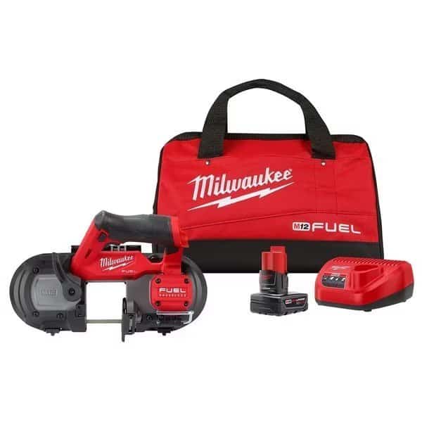 M12 FUEL Compact Band Saw Kit + 30-9/16 in. 12/14 TPI Band Saw Blades 3PK + M12 XC5.0 Battery