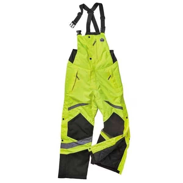 Insulated Bib Overalls, 300D polyester oxford with PU coating, Lime, M