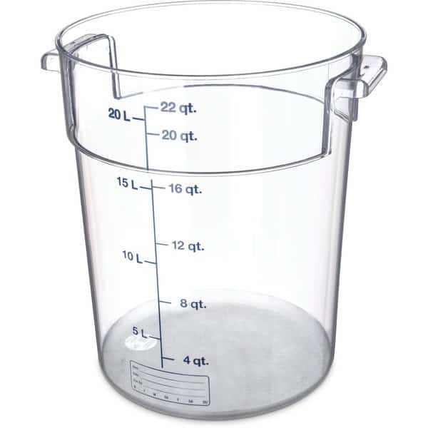 Round Container, 22 qt., Clr, PK6