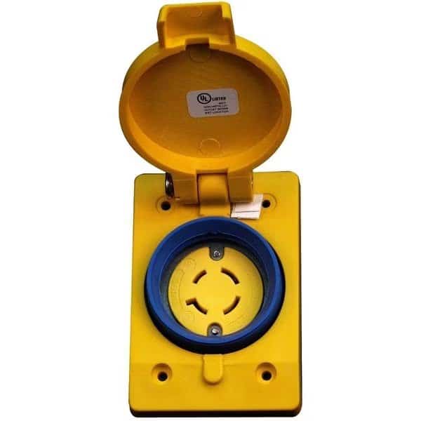 Locking Receptacle, L15-20R, 20 A, 250V AC, Three Phase, 3 Pole