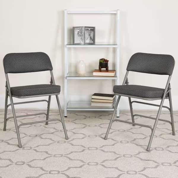 Gray Fabric Folding Chair, PK2