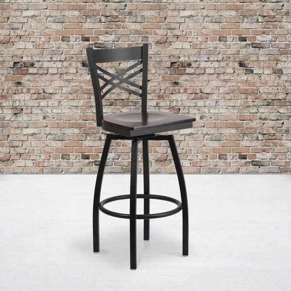 Black X Swivel Stool-Wal Seat, PK2