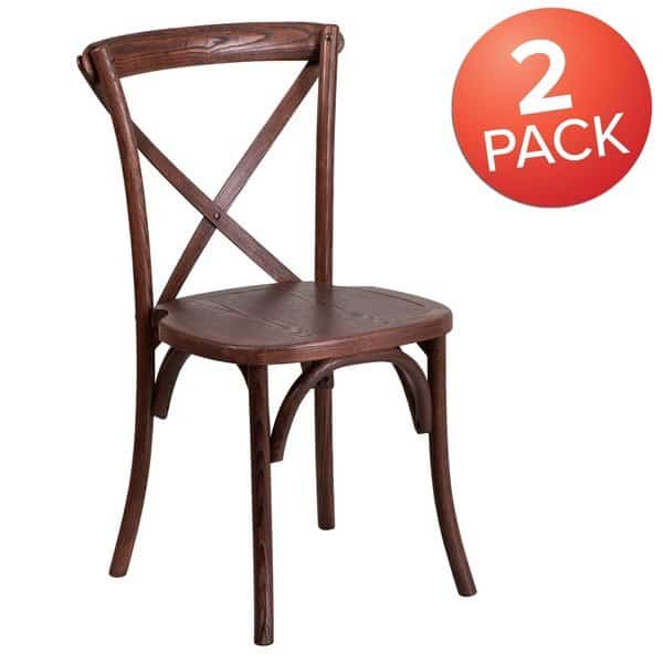HERCULES Series Mahogany Cross Back Chair, PK2