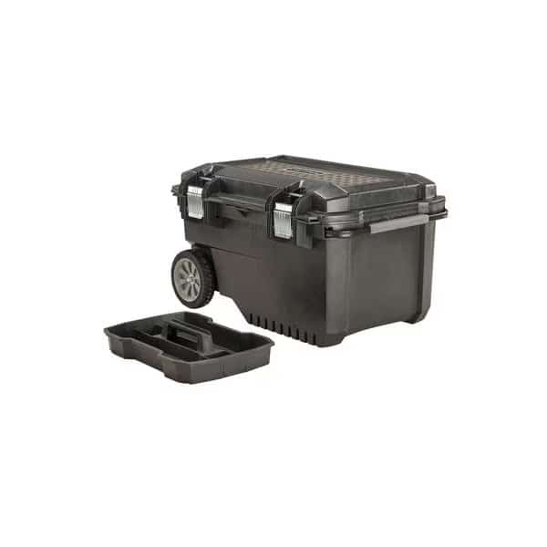 Wheeled Tool Box, Plastic, Black, 29 in W x 20 in D x 16-3/4 in H