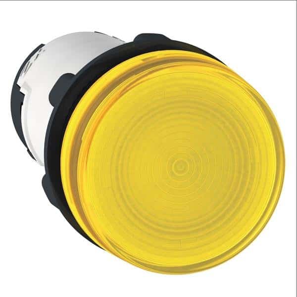 Pilot light, Harmony XB7, round yellow, 22mm, bulb BA9s, screw clamp terminals, 230V, Schneider Electric, Mfr#: XB7EV75P