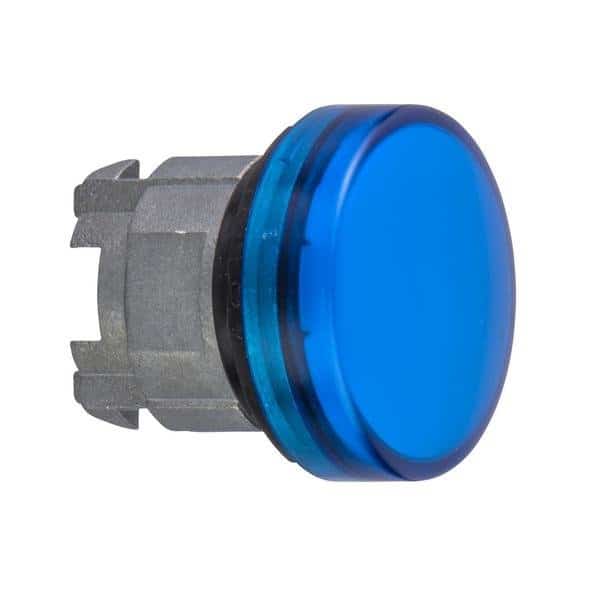 Head for pilot light, Harmony XB4, blue, 22 mm with grooved lens BA9s bulb