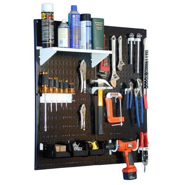 Industrial Pegboard Utility Kit, Black Panels White Hooks, Wall Control, Mfr#: 35-IWGL-200-BW