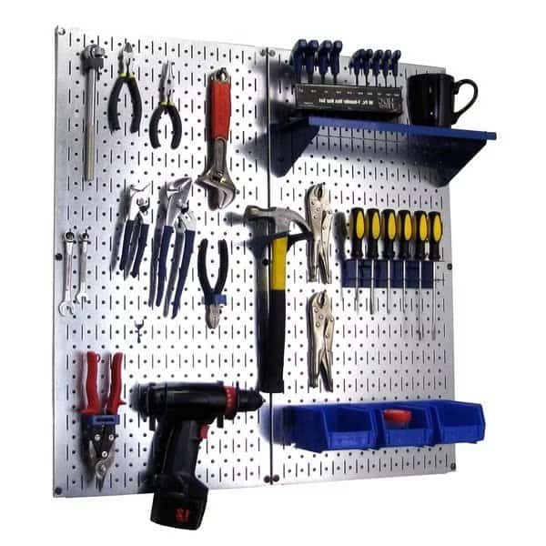 Industrial Pegboard Utility Kit, Galvanized and Blue