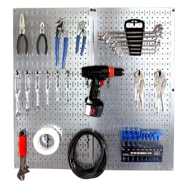 Industrial Pegboard Starter Kit, Pegboard with Hooks
