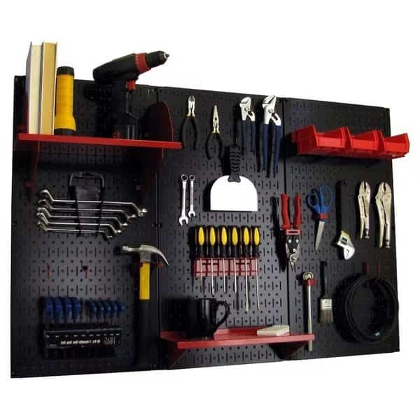 Standard Industrial Pegboard Kit, Black/Red