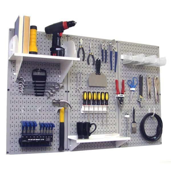 Standard Industrial Pegboard Kit, Grey/White