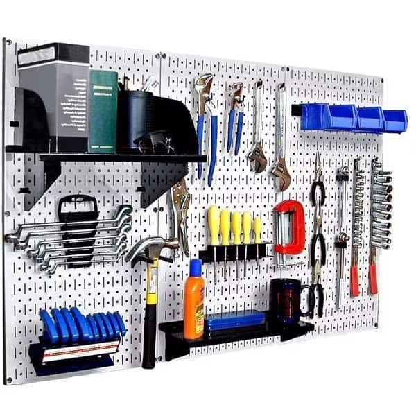 Standard Industrial Pegboard Kit, White/Black