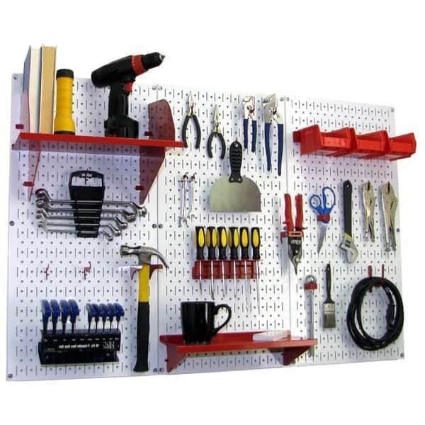 Standard Industrial Pegboard Kit, White/Red