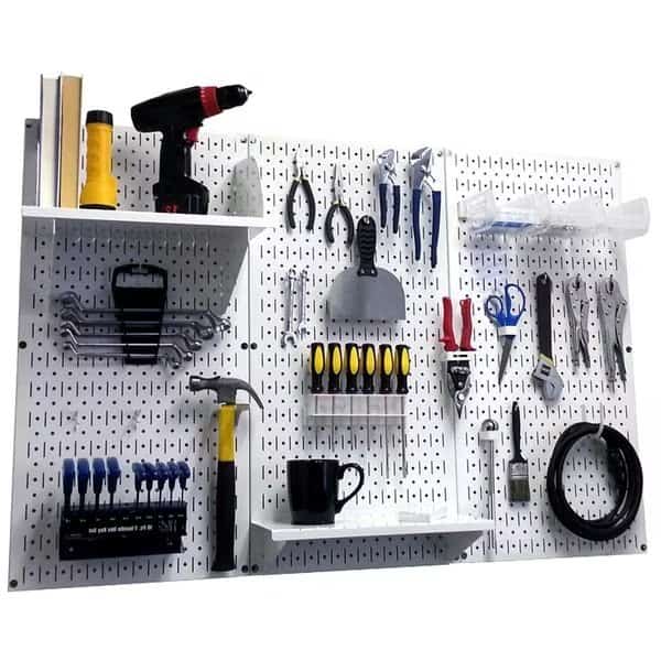 Standard Industrial Pegboard Kit, White/White