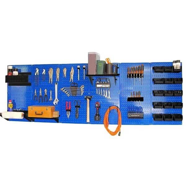 Expanded Industrial Pegboard Kit, Blue/Black