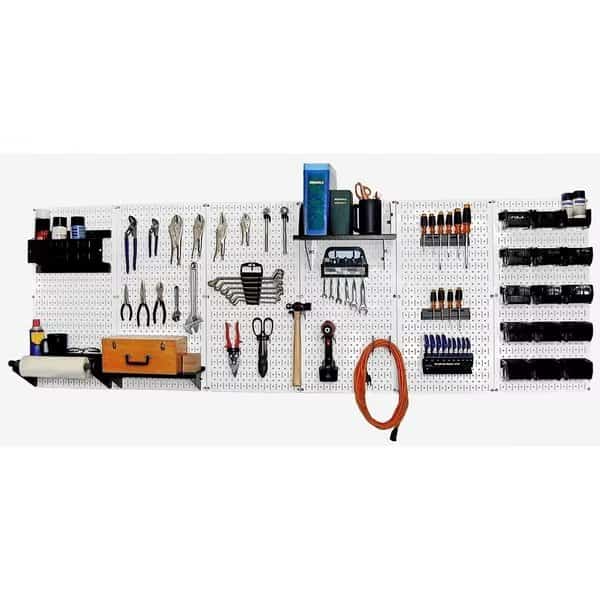 Expanded Industrial Pegboard Kit, White/Black