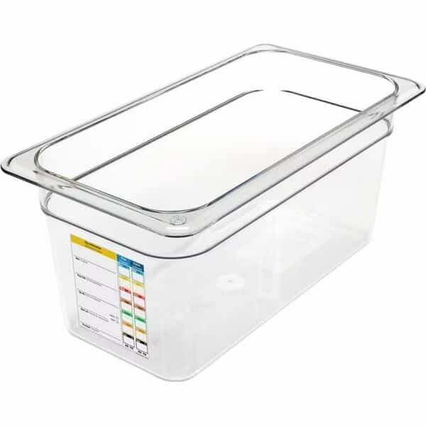 Food Pan w/Integrated Label, 1/3" Sz, 6" D