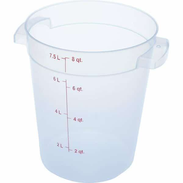 Food Storage Container, Round, 8 qt, Clear