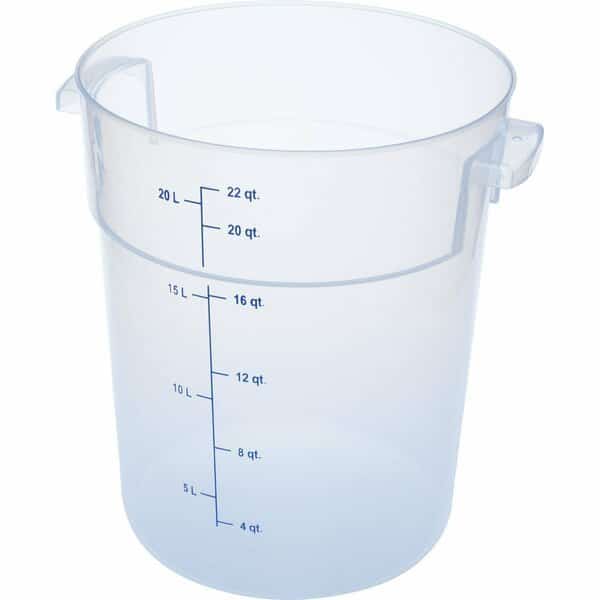 Food Storage Container, Round, 22 qt, Clear
