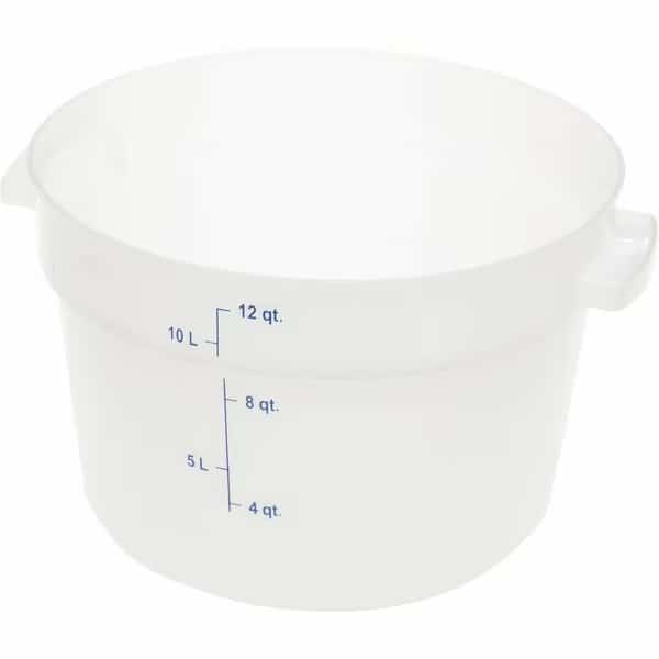 Food Storage Container, Round, 12 qt, White