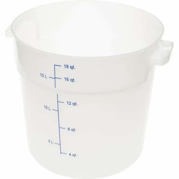 Food Storage Container, Round, 18 qt, White