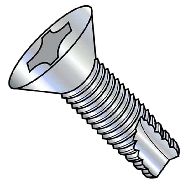 Anchor Screws, 8-32x1/2, Phil FL, PK10000, Zinc Plated Flat Head 10000 PK