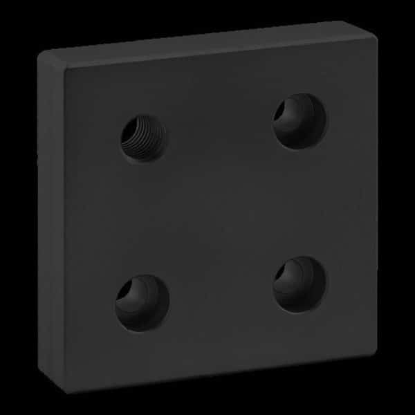 Base Plate 80mm X 80mm W/M12 Corner Tap, 80/20, Mfr# 40-2141-BLACK