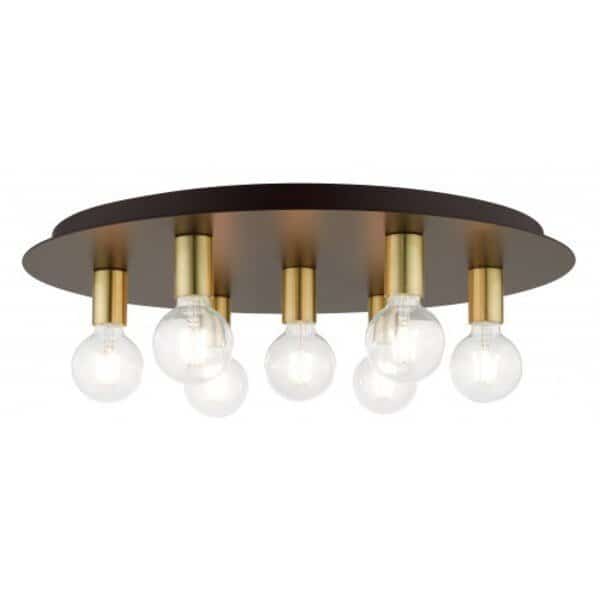 Bronze Flush Mount, 7 Light