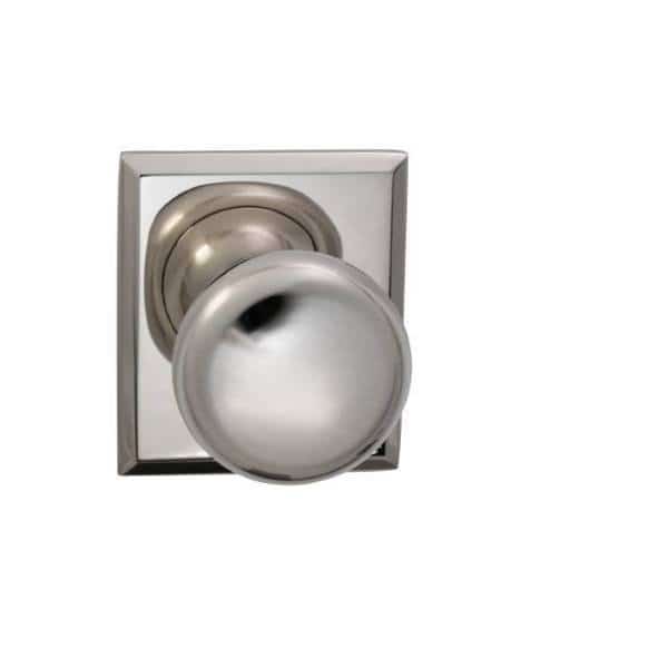 Knob with Rectangular Rose Single Dummy Knob Bright Nickel 458