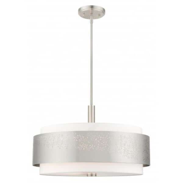 Brushed Nickel Chandelier, 5 Light, Livex Lighting, Mfr#: 46255-91