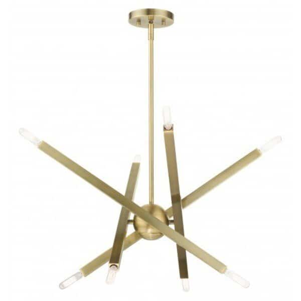 Antique Brass Chandelier, 8 Light