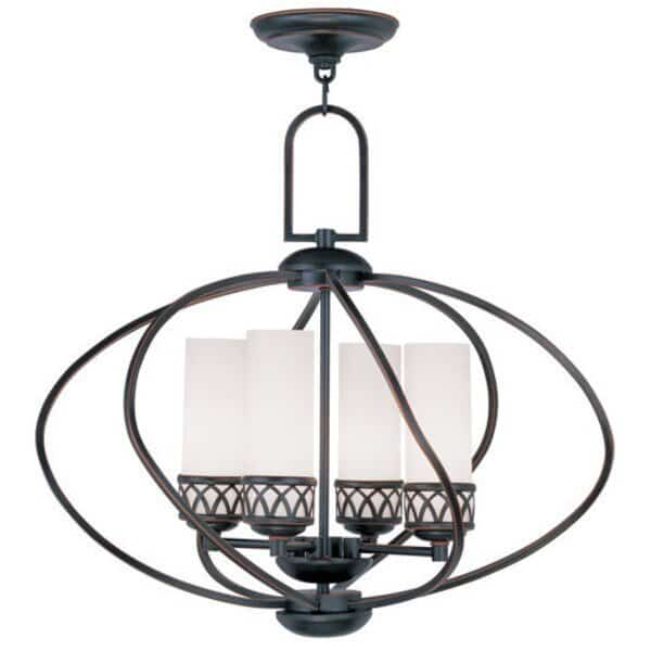 Westfield 4 Light Olde Bronze Chandelier, Mfr#: 4724-67, LIVEX LIGHTING