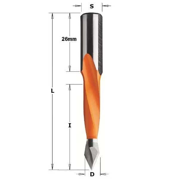 Dwl Drill Thrgh Hole, Left, 8mm dia.