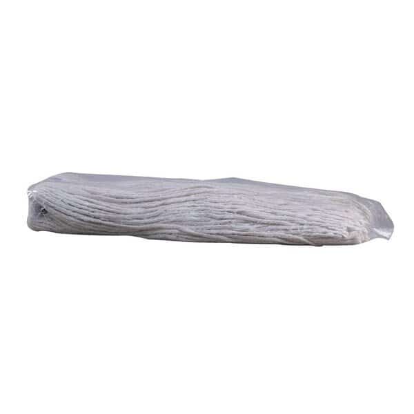 4 Ply Wet Mop, 24 oz Dry Wt, Cut-End, White, Cotton, PK12, P09005