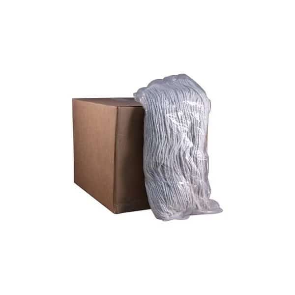 4 Ply Wet Mop, 32 oz Dry Wt, Cut-End, White, Cotton, PK12, P09007