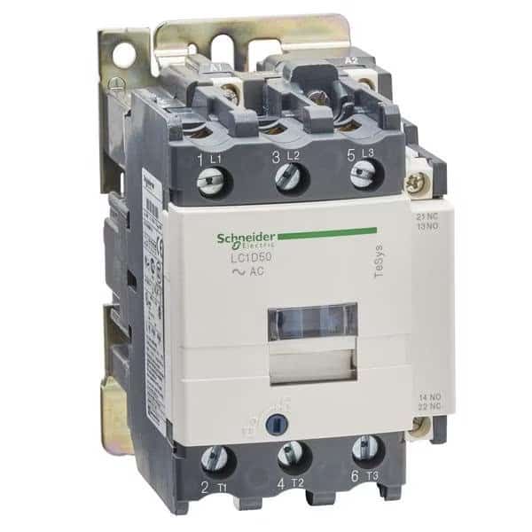IEC Magnetic Contactor, 3 Poles, 220 V AC, 50 A, SCHNEIDER ELECTRIC, Mfr# LC1D50M7