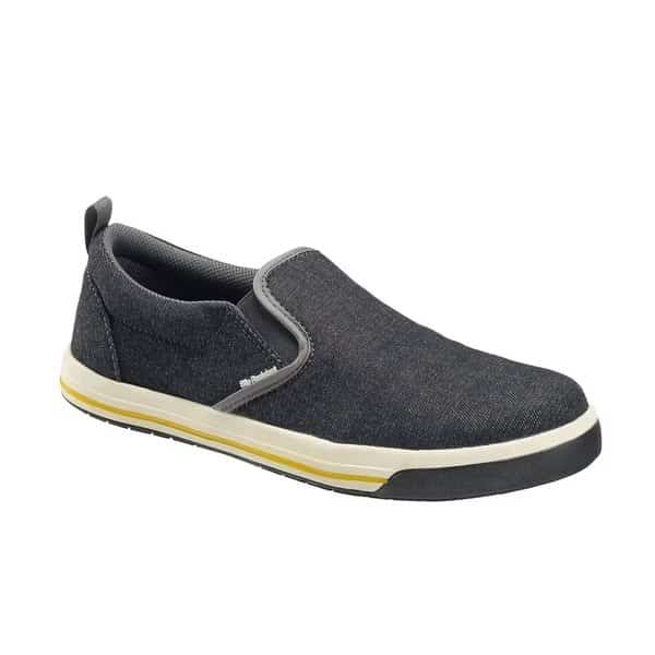 Men's Casual Work Shoe, Steel Toe, Canvas Upper, Rubber Outsole, Lace, Denim Black, 11 Medium