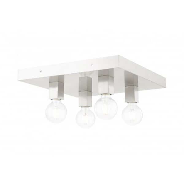 Brushed Nickel Flush Mount, 4 Light