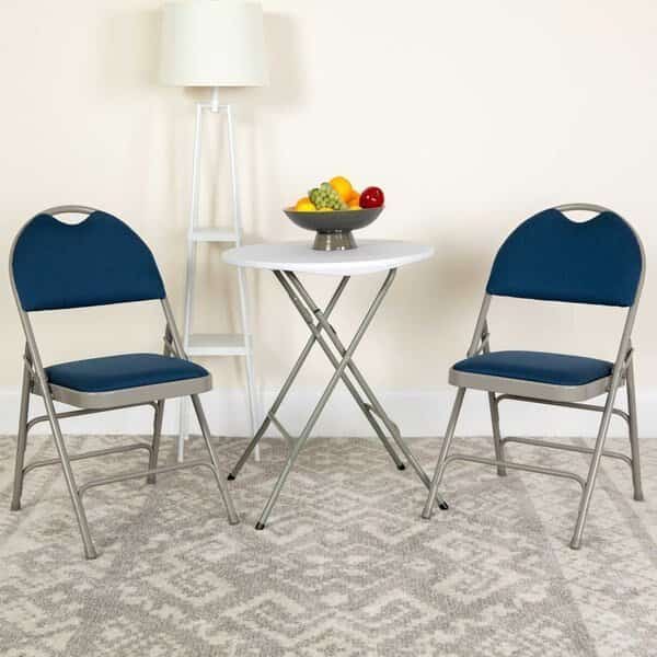 Navy Fabric Folding Chair, PK4
