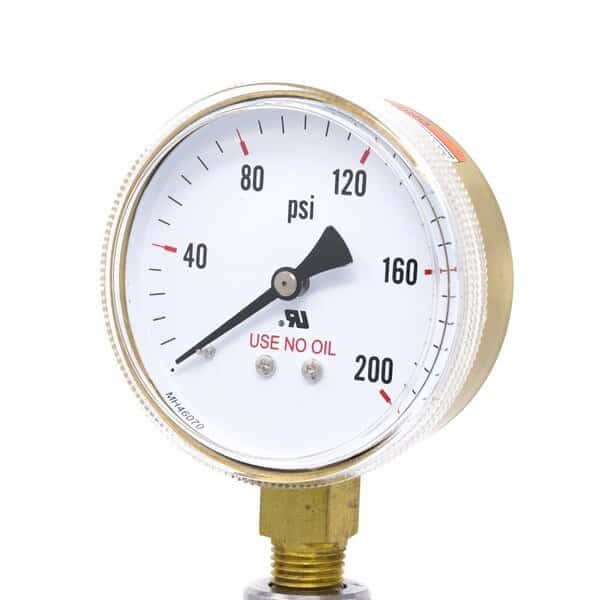 2 1/2 in Dial, 1/4 in NPT Lower Location, Highly Polished Copper Alloy Case Material