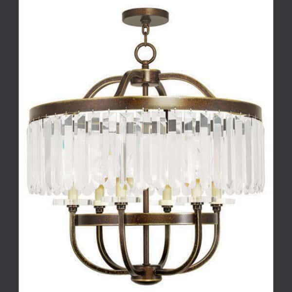 Ashton 6 Light Hand Painted Palacial Bronze Chandelier