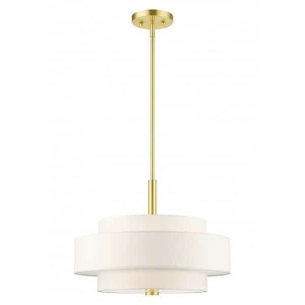 Satin Brass Chandelier, 4 Light