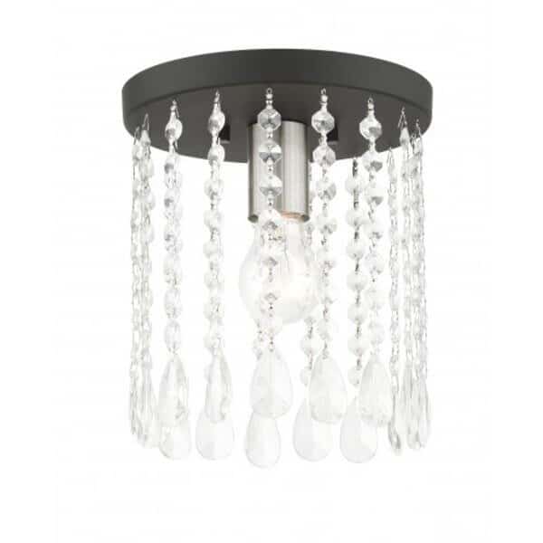 Black Petite Flush Mount, 1 Light