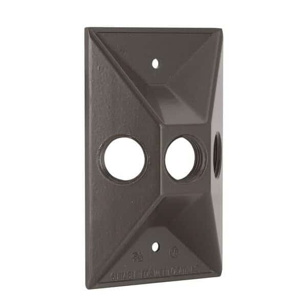 1 Gang -Gang Horizontal, Vertical Electrical Box Cover, , Die-Cast Aluminum
