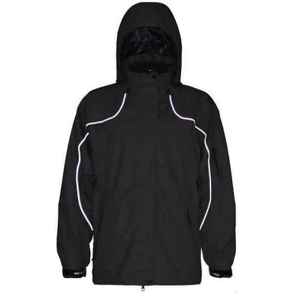 Jacket, Polyester/PU shell, Zipper/Hook and Loop, Black, 2XL