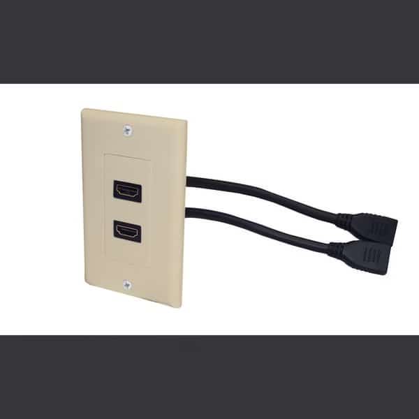 Pigtail Decorator Wall Plate Ivory, HDMI