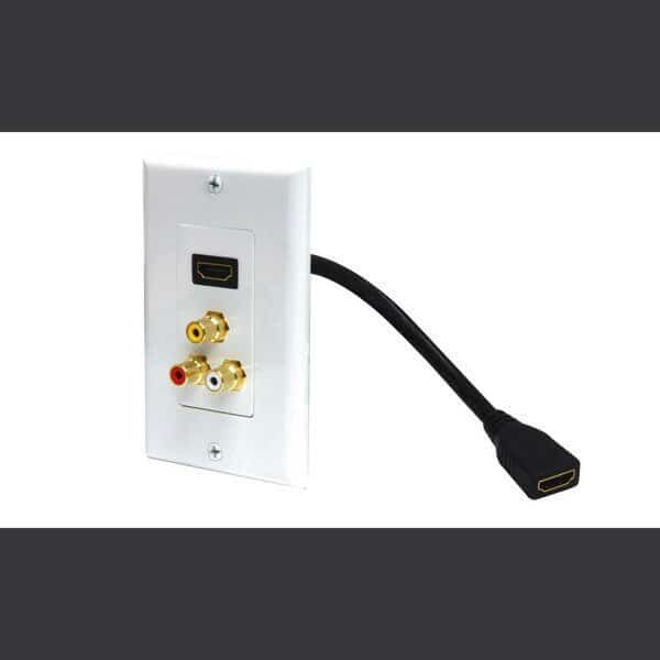 HDMI Pigtail + 3-RCA Jack (Y/R/W) Decora