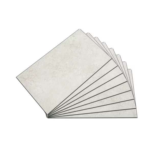 Vinyl Wall Tile 25.6"L x 14.8"W in Rain Cloud (Carton of 8)